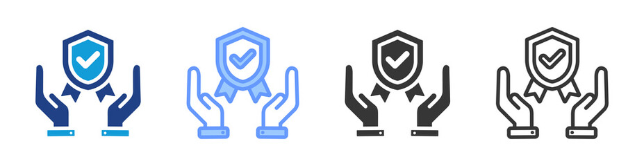 Quality Assurance icon set multiple style collection