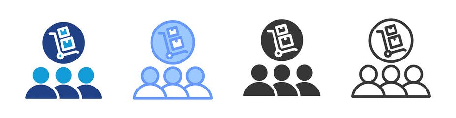 Procurement Team icon set multiple style collection