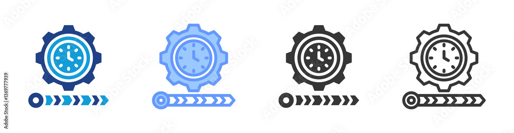 Poster Timeline Management icon set multiple style collection