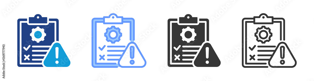 Poster risk management icon set multiple style collection