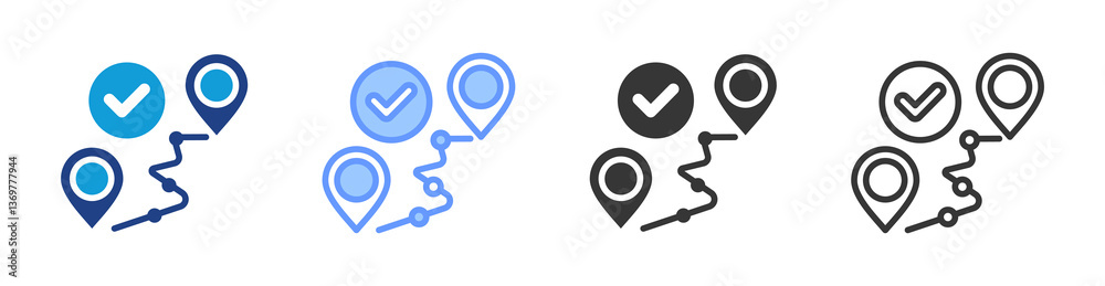 Poster Milestone Tracking icon set multiple style collection