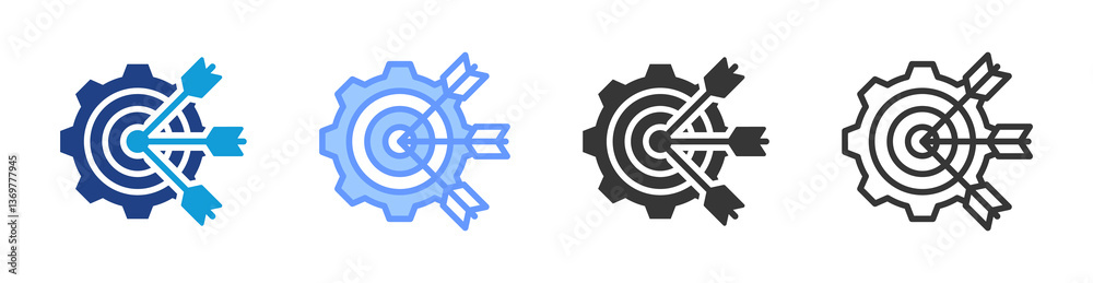 Poster Goal Setting icon set multiple style collection