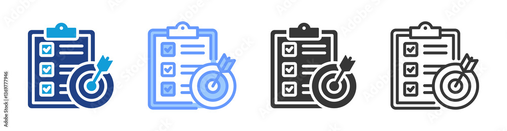 Poster Project Scope icon set multiple style collection