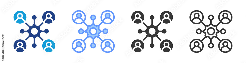 Aufkleber team collaboration icon set multiple style collection