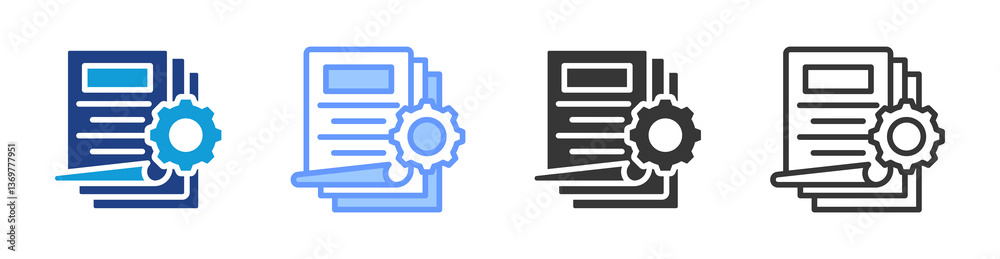 Poster Project Documentation icon set multiple style collection