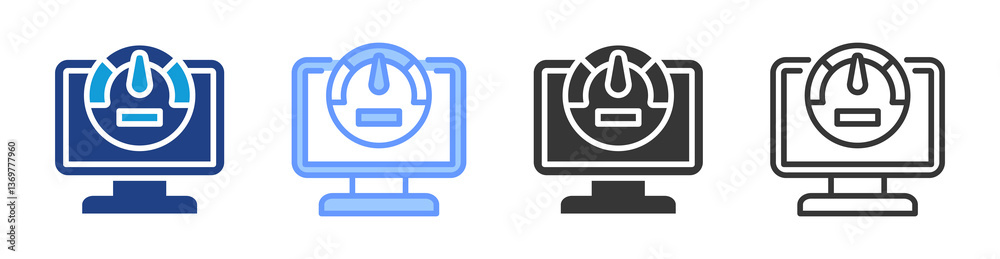 Poster Performance Monitoring icon set multiple style collection