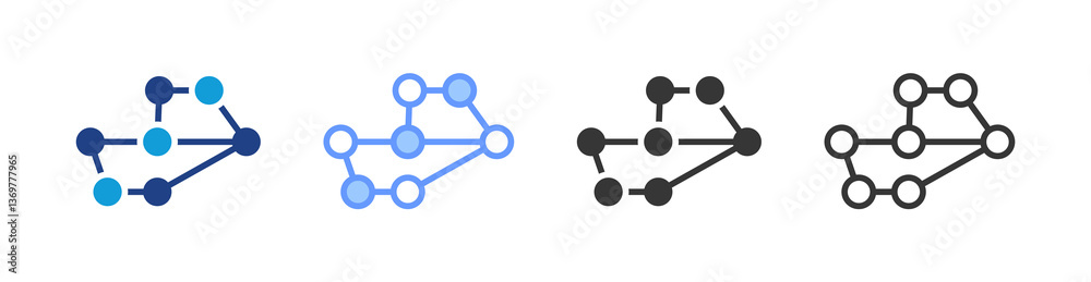Aufkleber Critical Path Method icon set multiple style collection