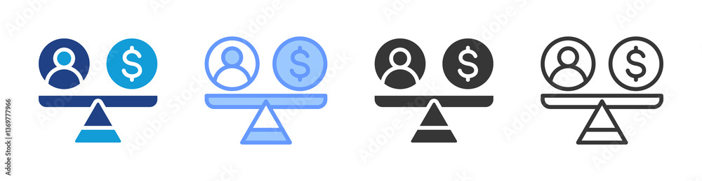 Poster Resource Leveling icon set multiple style collection