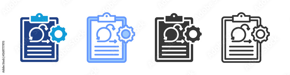 Fototapete Agile Project Management icon set multiple style collection