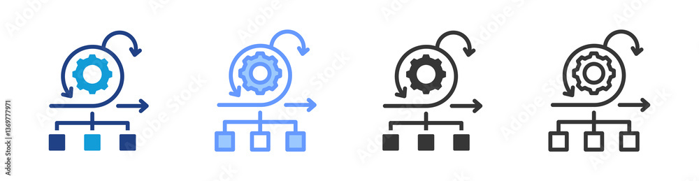 Poster Scrum Methodology icon set multiple style collection