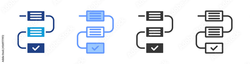 Poster project milestone icon set multiple style collection