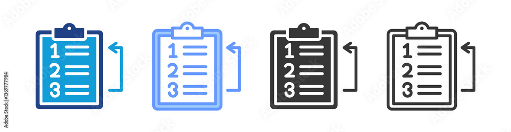 Poster Task Prioritization icon set multiple style collection