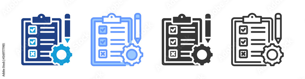 Poster Project Charter icon set multiple style collection
