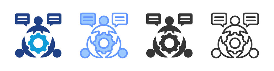 Stakeholder Communication icon set multiple style collection