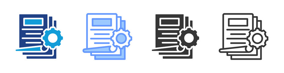 Project Documentation icon set multiple style collection