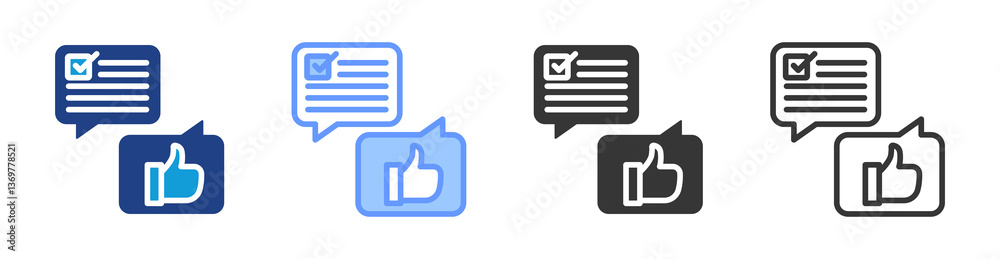Poster Project Feedback icon set multiple style collection