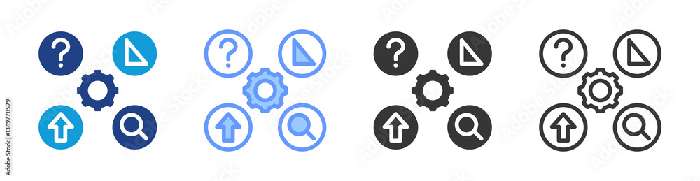 Aufkleber Dmaic Framework icon set multiple style collection
