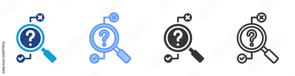 Aufkleber Analyze Phase icon set multiple style collection