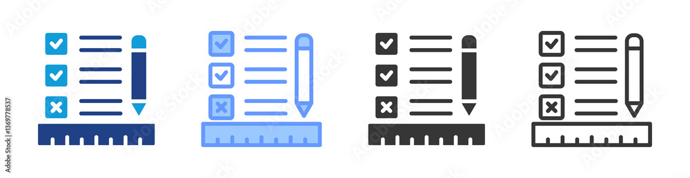 Aufkleber measure phase icon set multiple style collection