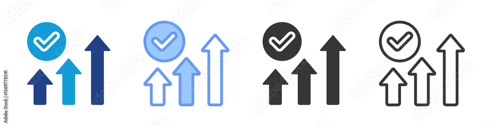 Poster Improve Phase icon set multiple style collection