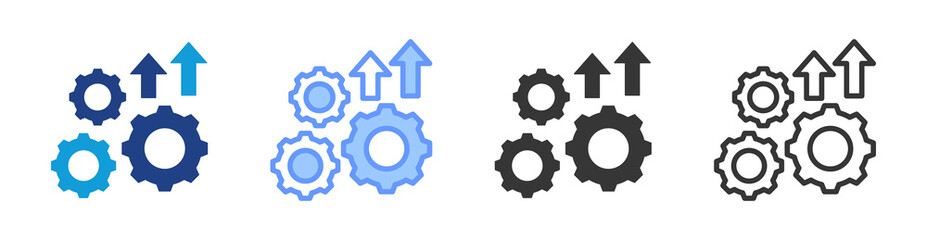 Process Improvement icon set multiple style collection