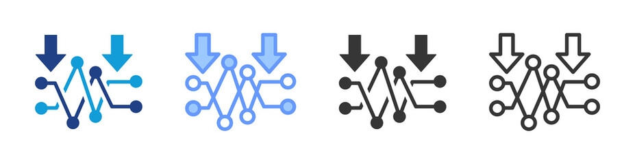 Obraz premium Variation Reduction icon set multiple style collection