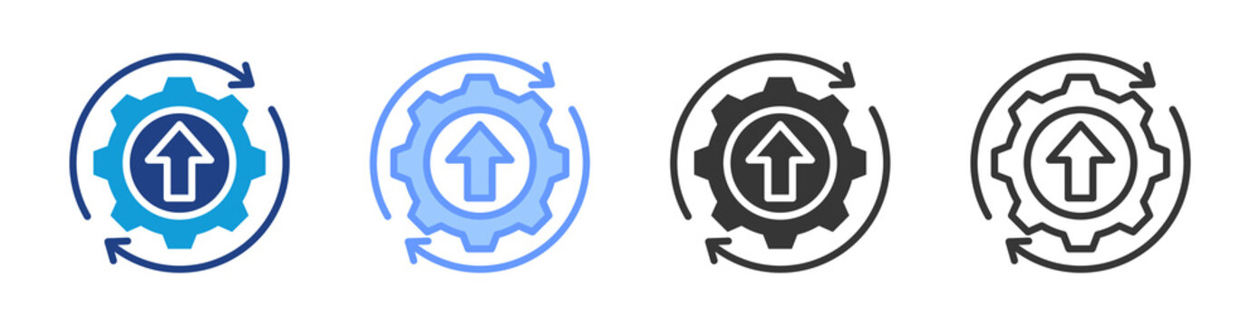Continuous Improvement icon set multiple style collection