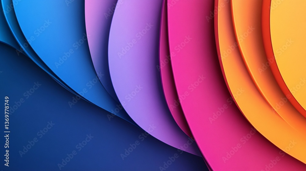 Poster Colorful abstract background with flowing shapes creating a vibrant design