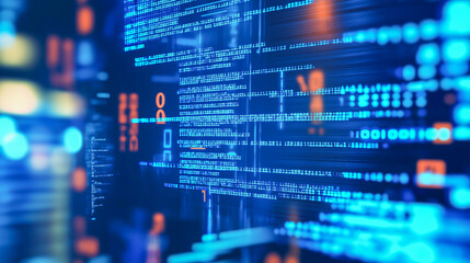 Vibrant abstract software background showcasing intricate digital patterns and code in a futuristic design