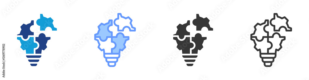 Poster Problem Solving icon set multiple style collection