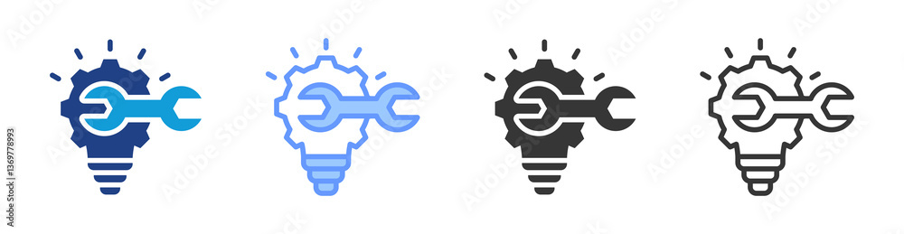 Poster Problem Solving Tools icon set multiple style collection