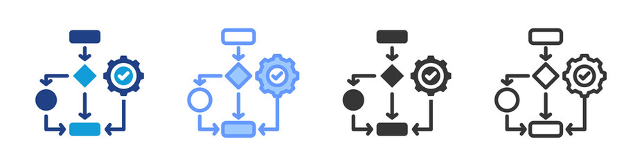 Lean Principle icon set multiple style collection