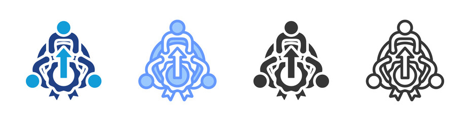 Quality Improvement Team icon set multiple style collection