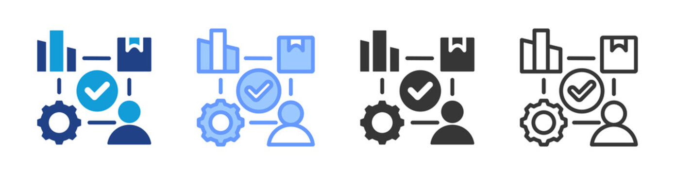 Sipoc Diagram icon set multiple style collection