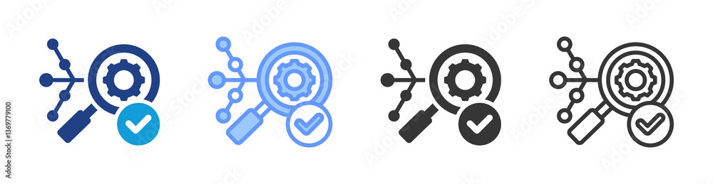 Aufkleber Root Cause Corrective Action icon set multiple style collection