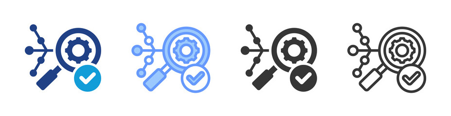 Root Cause Corrective Action icon set multiple style collection