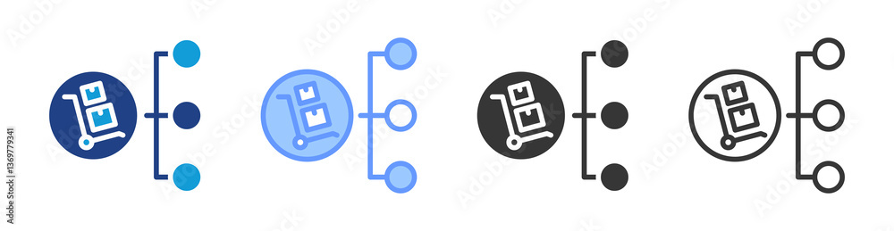 Poster Procurement Planning icon set multiple style collection