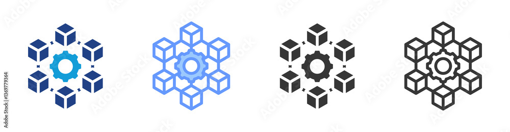 Poster Supply Chain Management icon set multiple style collection