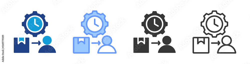 Aufkleber Lead Time Management icon set multiple style collection