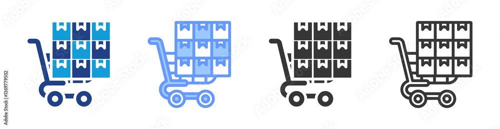 Aufkleber Bulk Purchasing icon set multiple style collection