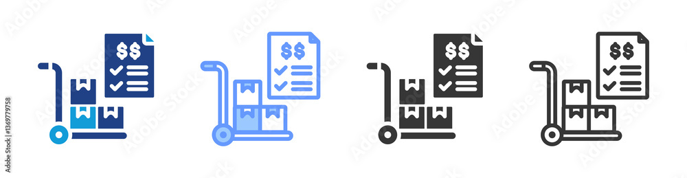 Aufkleber purchase order icon set multiple style collection