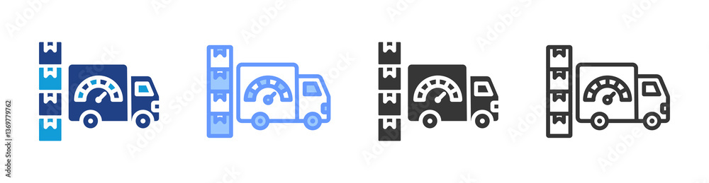 Aufkleber delivery performance icon set multiple style collection