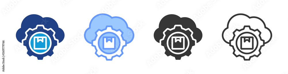 Poster Supply Chain Technology icon set multiple style collection