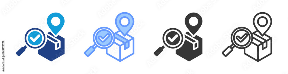 Poster Order Tracking icon set multiple style collection