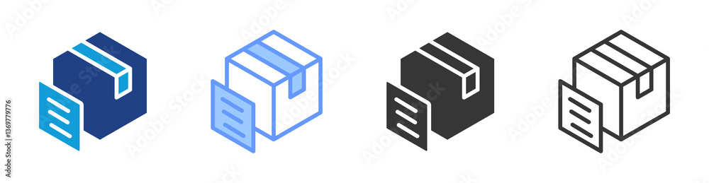 Poster Packaging And Labeling icon set multiple style collection