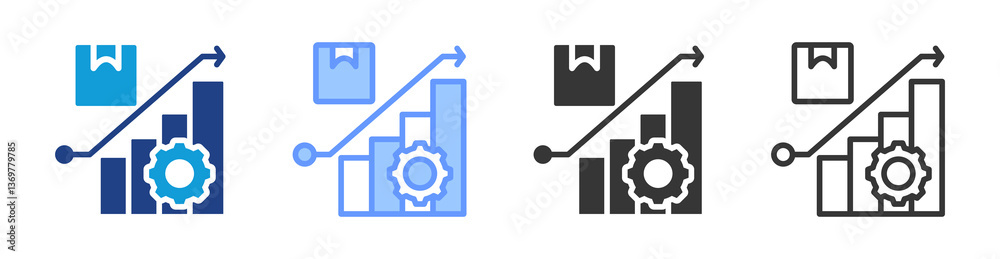 Poster supplier performance management icon set multiple style collection