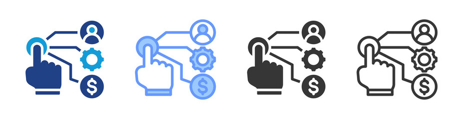 Resource Planning icon set multiple style collection