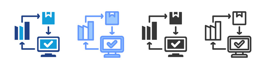 Supply Chain Monitoring icon set multiple style collection