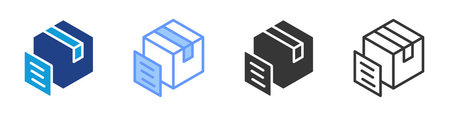 Packaging And Labeling icon set multiple style collection