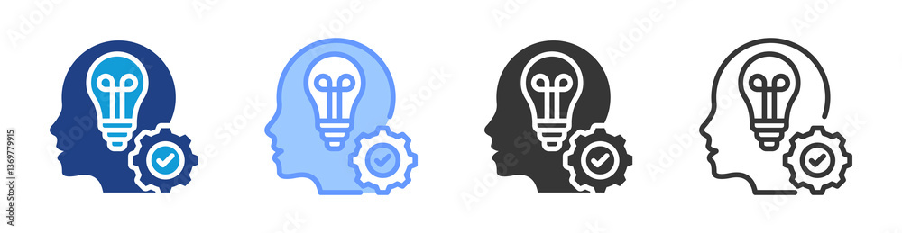 Poster core competency icon set multiple style collection